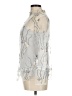 Adiva 100% Polyester Silver Long Sleeve Blouse Size M - photo 5