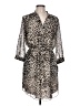 Vince Camuto 100% Polyester Animal Print Tan Casual Dress Size 10 - photo 1
