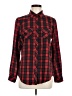 Angie 100% Cotton Plaid Red Long Sleeve Button-Down Shirt Size M - photo 1