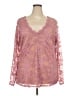 Torrid Pink Long Sleeve Blouse Size 3X Plus (3) - photo 1