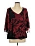 North Style 100% Polyester Burgundy 3/4 Sleeve Blouse Size L - photo 1