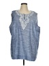 North Style 100% Cotton Blue Sleeveless Blouse Size 2X - photo 1