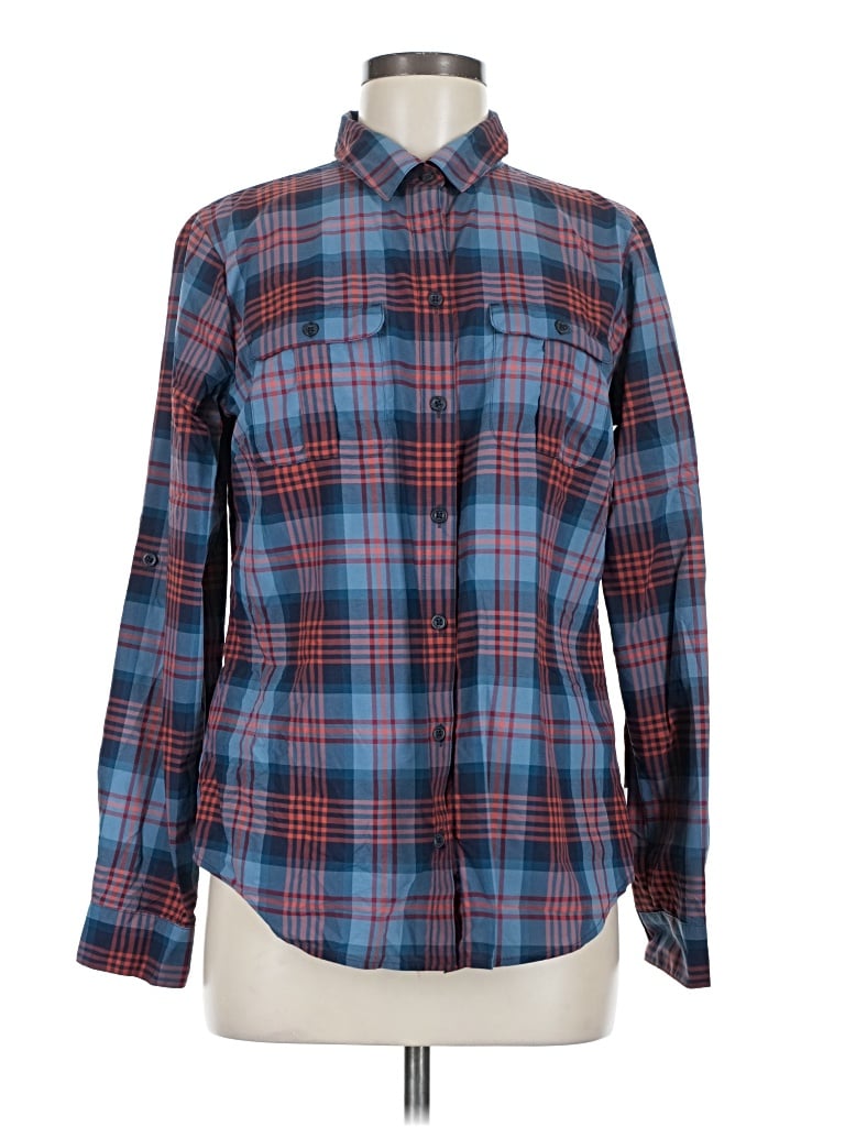 Pre-owned Eddie Bauer Long Sleeve Button Down Shirt In Blue