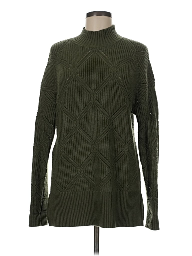 Pre-owned Carve Designs Turtleneck Sweater In Green
