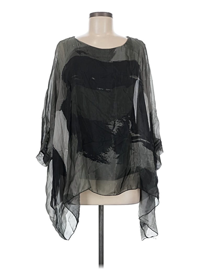 Pre-owned Made In Italy Poncho In Black