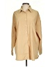 Unbranded Solid Tan Long Sleeve Button-Down Shirt Size S - photo 1