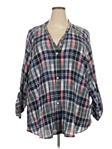 Lane Bryant 3/4 Sleeve Button-Down Shirt (view 1)