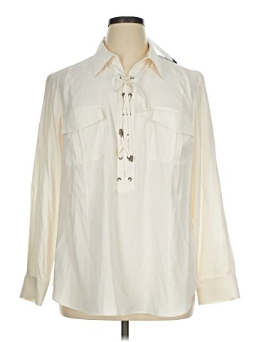 Lafayette 148 New York Long Sleeve Silk Top (view 1)