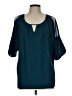 Express 100% Polyester Teal Short Sleeve Blouse Size L - photo 1