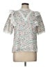Joy Joy 100% Cotton White Short Sleeve Blouse Size L - photo 1