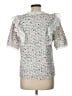 Joy Joy 100% Cotton White Short Sleeve Blouse Size L - photo 2