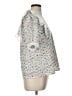 Joy Joy 100% Cotton White Short Sleeve Blouse Size L - photo 4