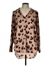 Witchery 100% Polyester Animal Print Brown Long Sleeve Blouse Size 10 - photo 1