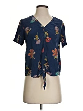 Madewell Silk Novel Tie-Front Top in Bird of Paradise (view 1)