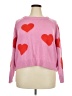 Divided by H&M 100% Acrylic Hearts Pink Pullover Sweater Size XXL - photo 1