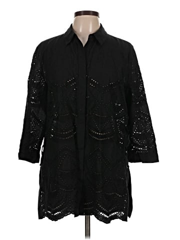 Chico's 3/4 Sleeve Button-Down Shirt (view 1)