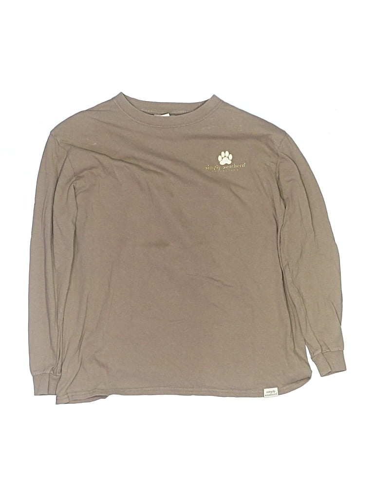 Pre-owned Simply Southern Kids' Long Sleeve T-shirt In Tan