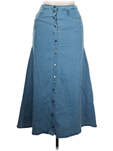 Indigo Denim Skirt (view 1)