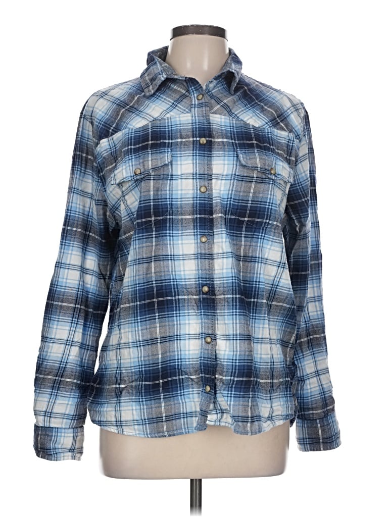 Pre-owned Jachs Girlfriend Long Sleeve Button Down Shirt In Blue