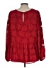 Belle Isle by Torrid 100% Polyester Red Long Sleeve Blouse Size Lg (0) - photo 2
