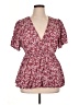 BLOOMCHIC 100% Rayon Burgundy Short Sleeve Blouse Size 16 - photo 1