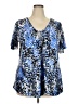 Unbranded Blue Short Sleeve Blouse Size XXL - photo 1