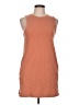 Double Zero 100% Cotton Solid Orange Casual Dress Size L - photo 1