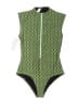 Seea Argyle Green One Piece Swimsuit Size XL - photo 1