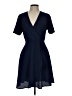 Monteau Solid Blue Casual Dress Size L - photo 1