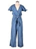 J.Crew 100% Cotton Solid Blue Jumpsuit Size 0 - photo 1