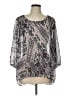 Maurices 100% Polyester Gray 3/4 Sleeve Blouse Size L - photo 1