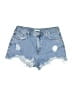 Forever 21 Hearts Blue Denim Shorts Size 30 waist - photo 1