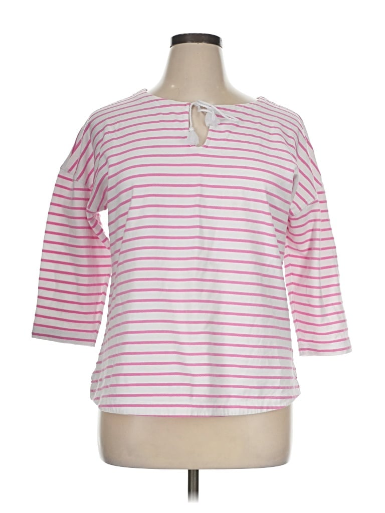 Pre-owned T By Talbots 3/4 Sleeve Top Pink Keyhole Neckline Tops