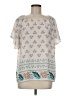 Unbranded 100% Polyester Ivory Short Sleeve Blouse Size M (estimated) - photo 1
