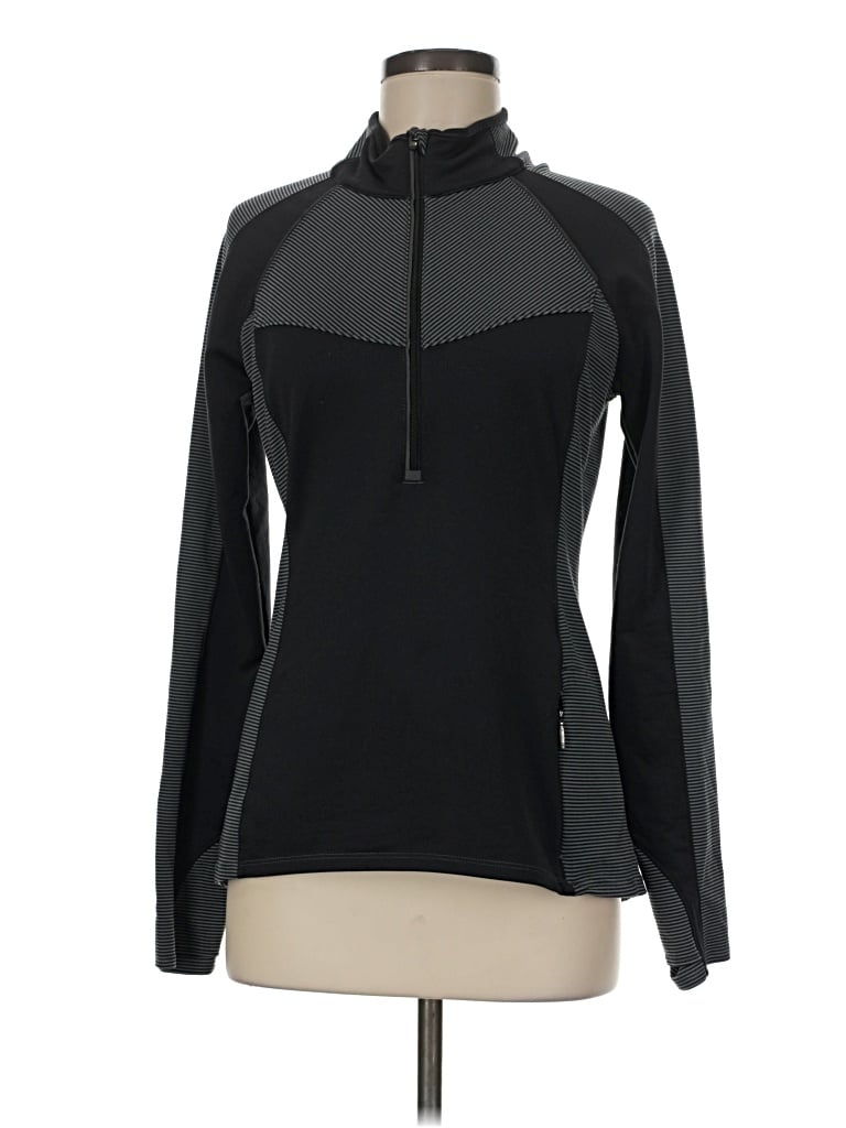 Pre-owned Athleta Fleece Jacket In Black