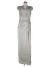 Lauren by Ralph Lauren 100% Polyester Metallic Silver Cocktail Dress Size 12 - photo 1