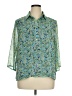 Cj Banks 100% Polyester Floral Green 3/4 Sleeve Blouse Size 1X - photo 1