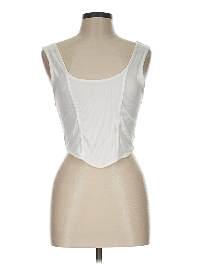 Pre-owned Love Tree Sleeveless Top White Sweetheart Neckline Tops