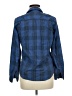 Diane von Furstenberg Plaid Blue Long Sleeve Button-Down Shirt Size 8 - photo 2
