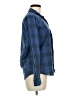 Diane von Furstenberg Plaid Blue Long Sleeve Button-Down Shirt Size 8 - photo 4