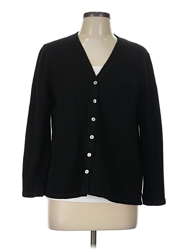 Pre-owned Margaret O'leary Cardigan Sweater In Black
