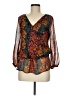 Sundance 100% Silk Brown Long Sleeve Silk Top Size M - photo 1