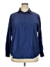 Unbranded Stripes Blue Long Sleeve Button-Down Shirt Size XXL - photo 1
