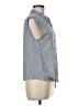 Kenar Polka Dots Blue Sleeveless Button-Down Shirt Size M - photo 4