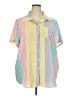 Unbranded Color Block Yellow Short Sleeve Button-Down Shirt Size 2X - photo 1