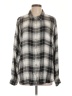 Lucky Brand Plaid Silver Long Sleeve Button-Down Shirt Size L - photo 1