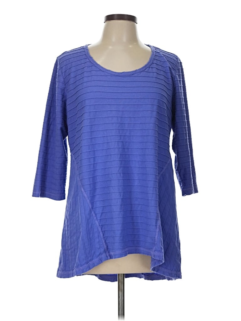 Pre-owned Soft Surroundings 3/4 Sleeve T-shirt In Blue
