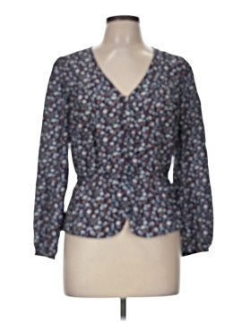 Madewell Silk Button-Front Peplum Top in Harvest Vine (view 1)
