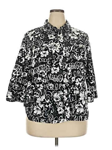 Cj Banks 3/4 Sleeve Button-Down Shirt (view 1)