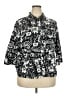 Cj Banks Print Black 3/4 Sleeve Button-Down Shirt Size 2X - photo 1